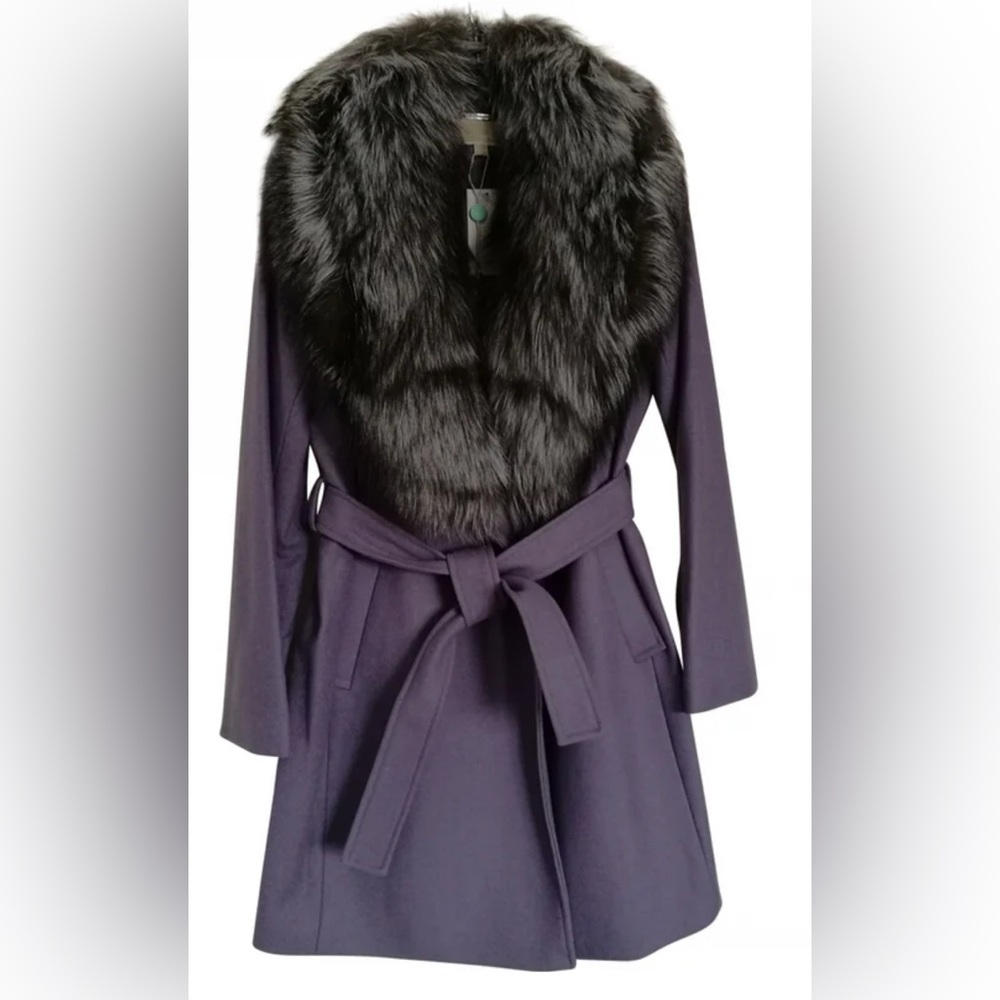 Michael Kors wool coat with genuine fur collar